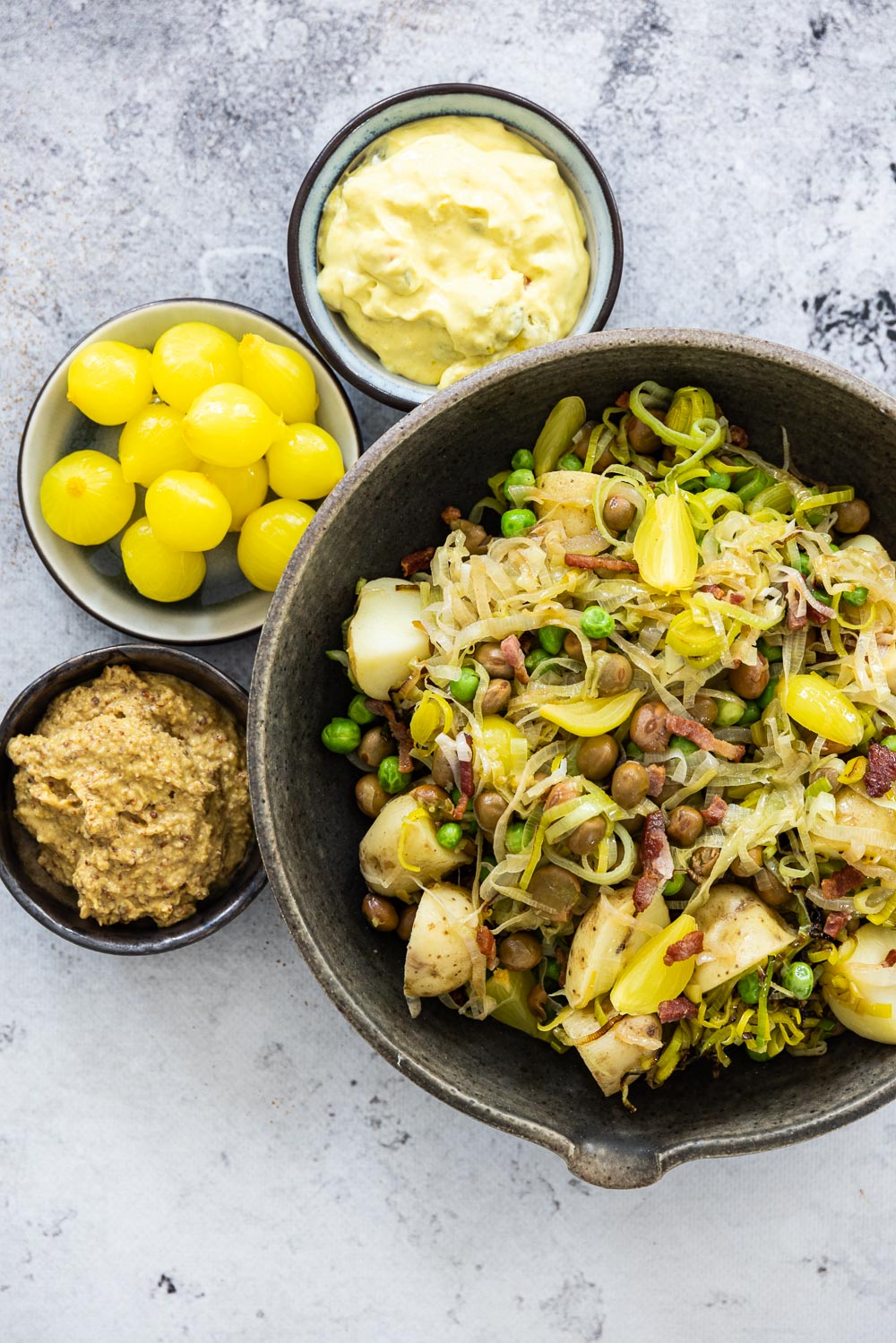 Captain’s dinner met kapucijners en spek.